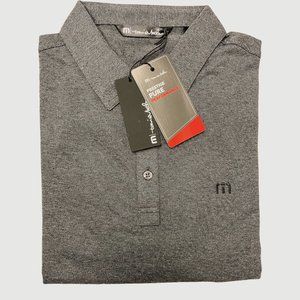 Travis Mathew Men's Golf Polo UPGRADE Heather Black